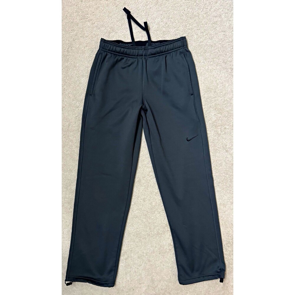 Nike Therma-FIT Mens S Dark Gray Fleece Lined Sweatpants w/ toggles at ankles